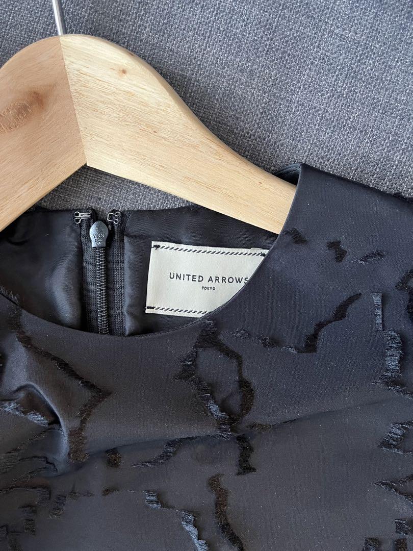 カットジャガードショートスリーブワンピース　36 黒　unitedarrows カットジャガードショートスリーブワンピース 36 黒 unitedarrows