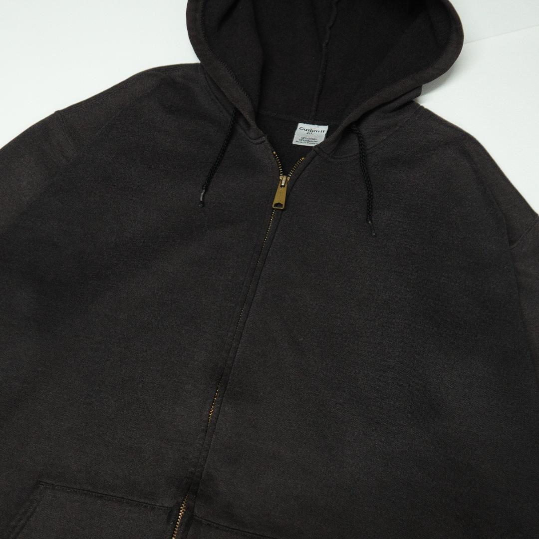 CARHARTT スウェットジップパーカー XL ブラウン カットオフ フェード