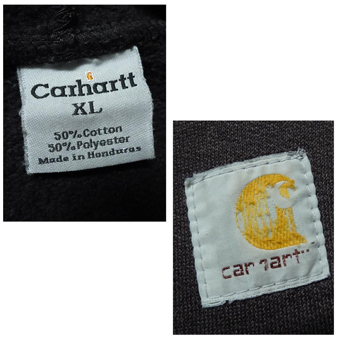 CARHARTT スウェットジップパーカー XL ブラウン カットオフ フェード
