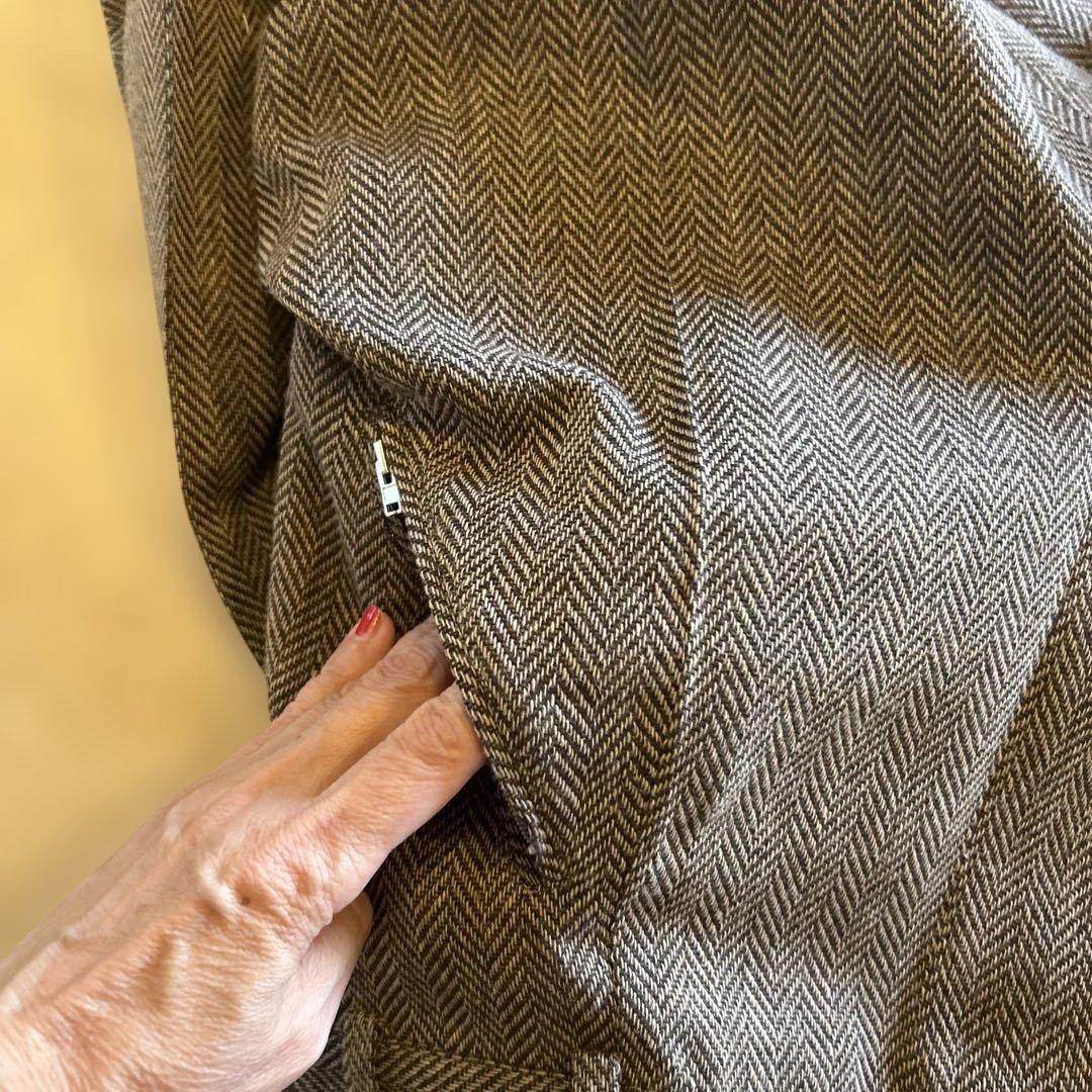 マルジェラ ヘリンボーン柄 ブラウンストレートパンツ マルジェラ ヘリンボーン柄 ブラウンストレートパンツ