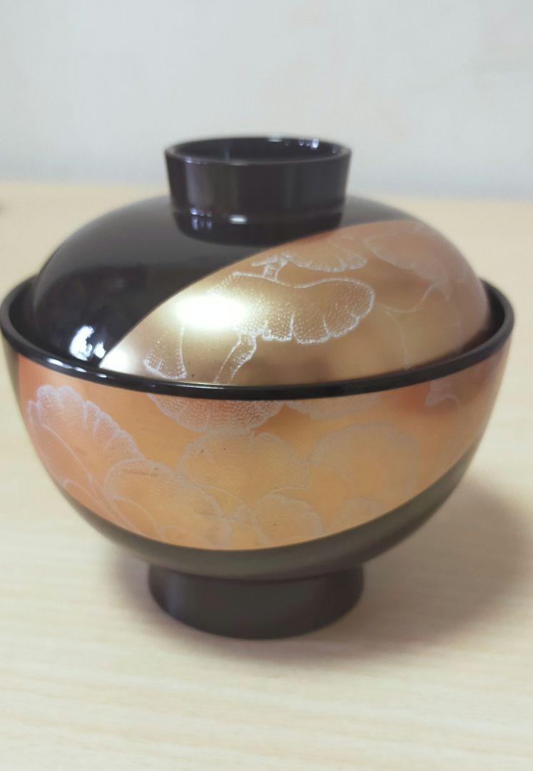未使用 秀衡塗 蓋付き御椀 5客セット お吸い物椀 漆器汁椀 未使用 秀衡塗 蓋付き御椀 5客セット お吸い物椀 漆器汁椀