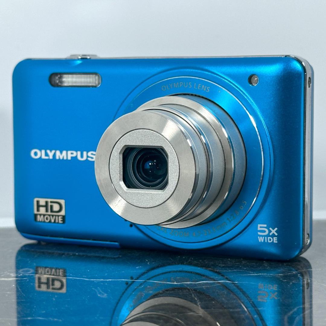 【美品】OLYMPUS VG-140（ブルー）純正バッテリー付き OLYMPUS VG-140 ブルー コンパクトデジタルカメラ - メルカリ