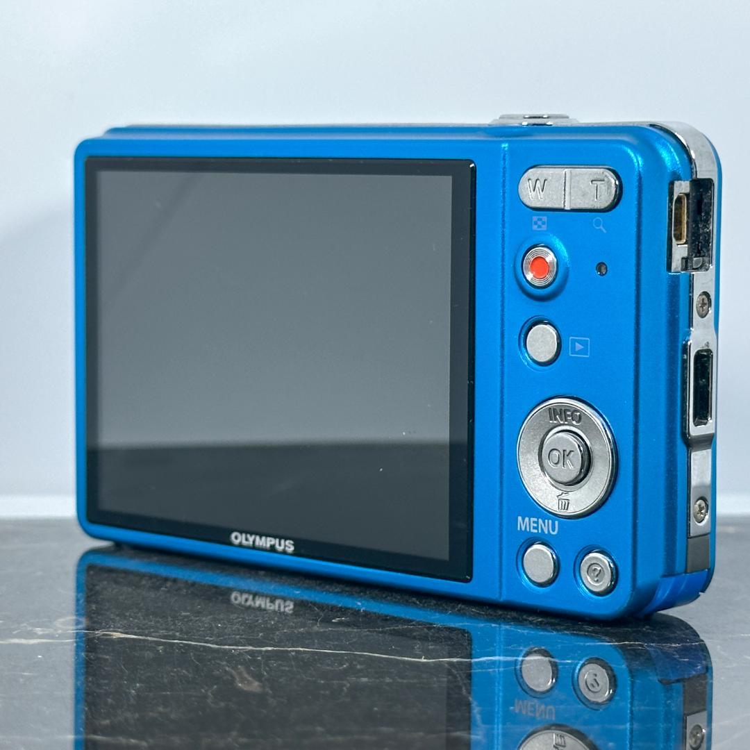 【美品】OLYMPUS VG-140（ブルー）純正バッテリー付き OLYMPUS VG-140 ブルー コンパクトデジタルカメラ - メルカリ