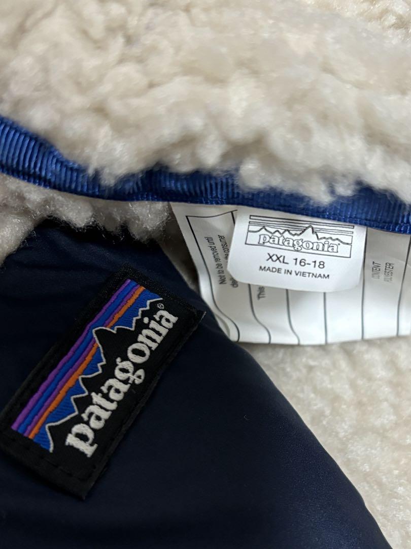 【ふるさと割】 patagonia XLL(16-18)ネイビー アウターリバーシブルジャケット ジャケット・ブルゾン
