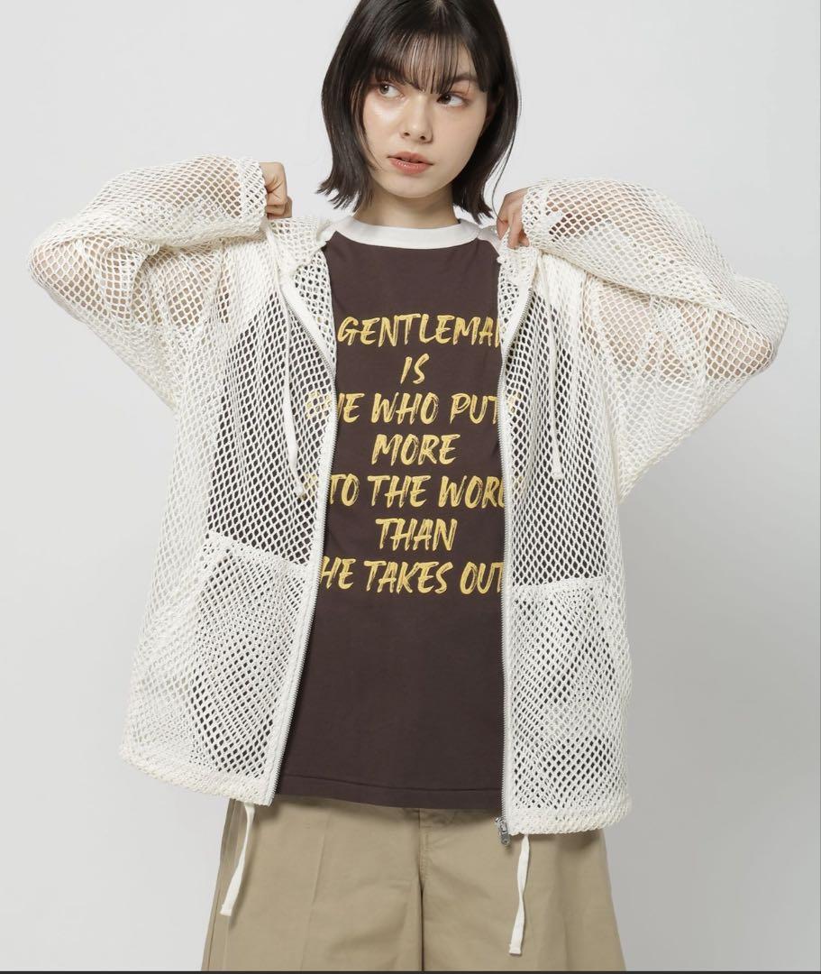 ニコアンドWILLIAM B.ELIOTTメッシュZIPパーカー白ホワイト新品