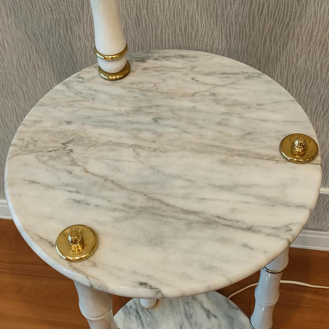 大理石　アンティークランプ　テーブル付き　調光3段階