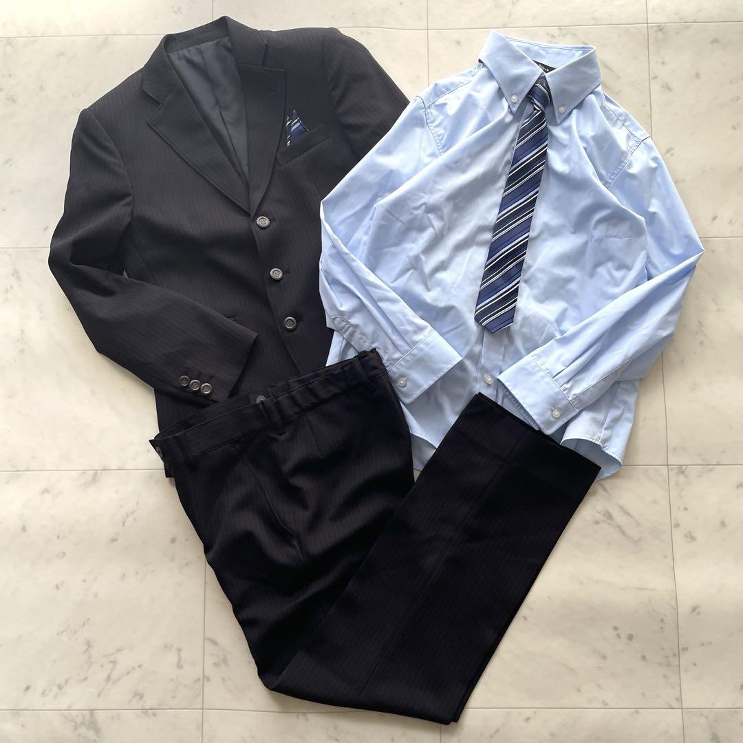 ミッシェルアルフレッド セットアップ 男の子 卒服 140 ストライプ 黒