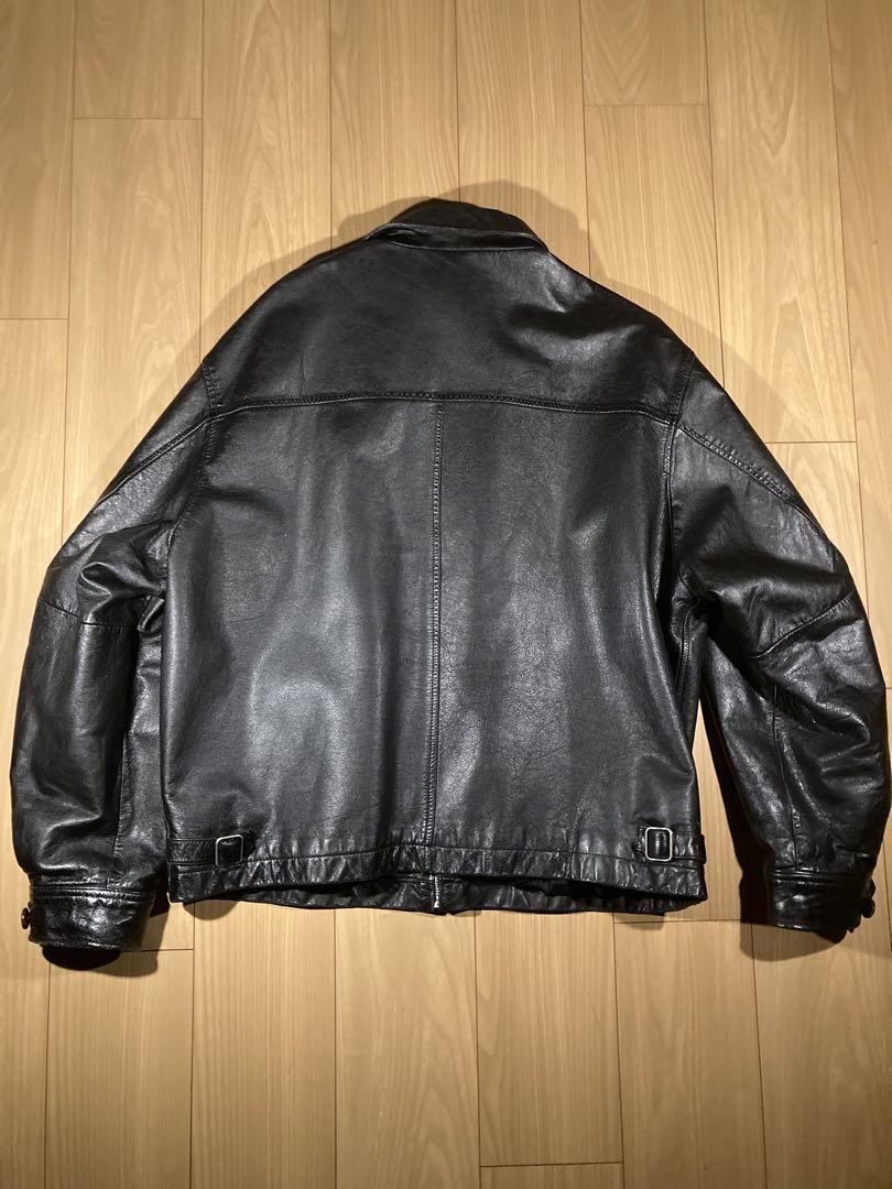 タ*ク様 美品 Mサイズ アルミジップ OLD GAP 90s Y2K レザージ 稀少 M アルミジップ OLD GAP レザージャケット オールドギャップ 黒