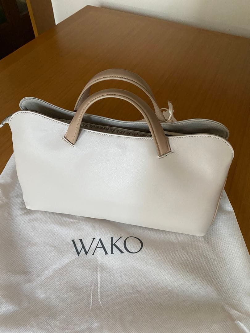 売切り特価 超美品 WAKO 和光 キャンバス クロコ型押し ハンドバッグ