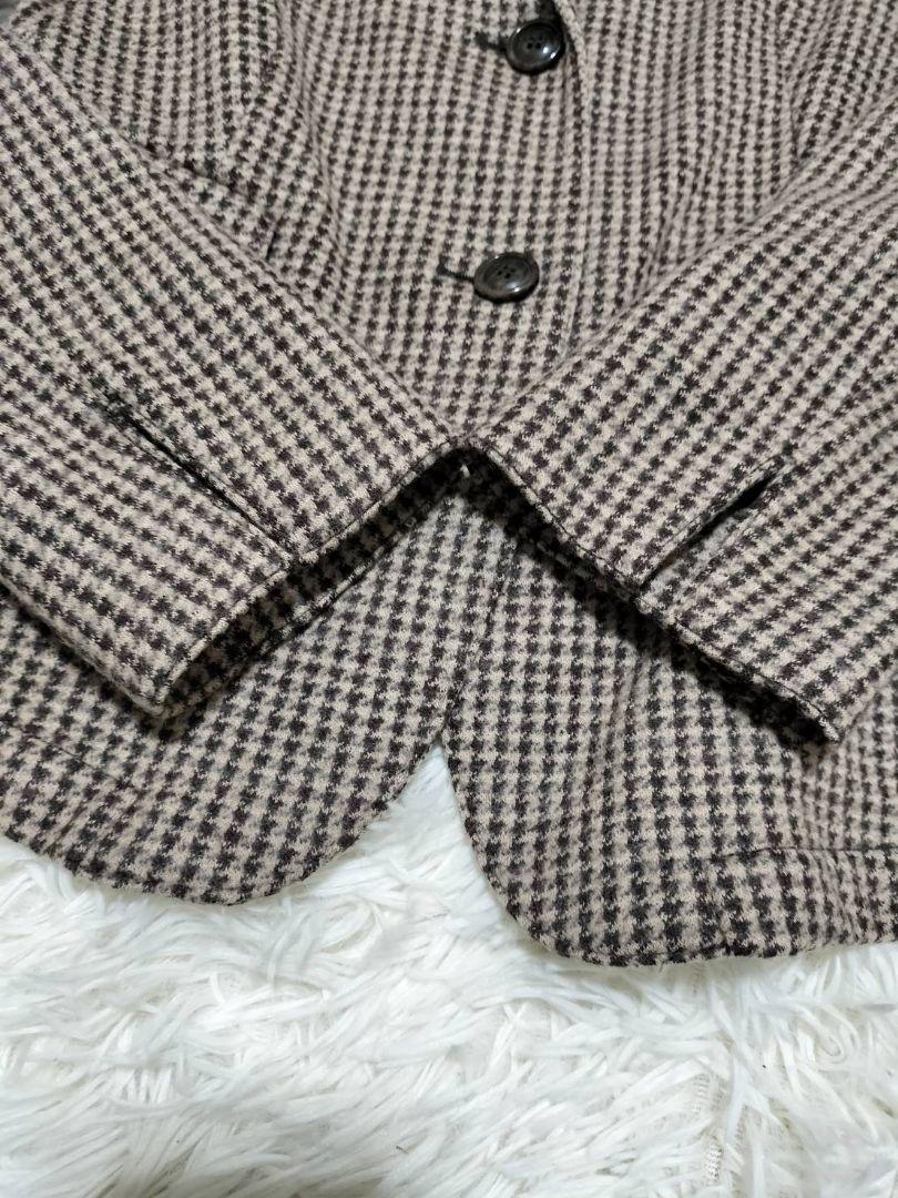 MaxMara ウールジャケット 千鳥 チェック柄 38 ブラウン