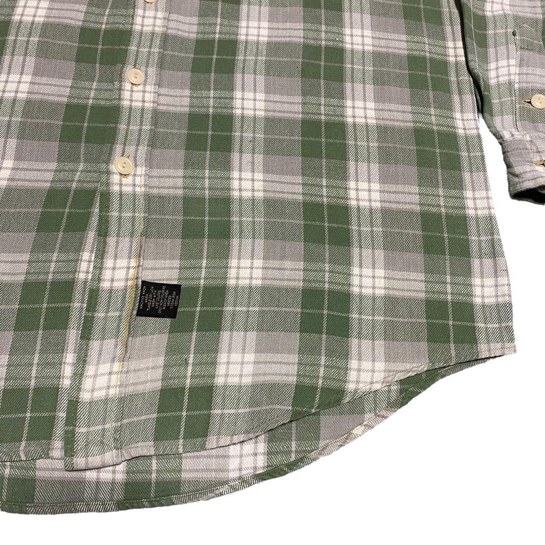 【RRL】90s 三つ星タグ フランネルシャツ チェックネルシャツ グリーン M