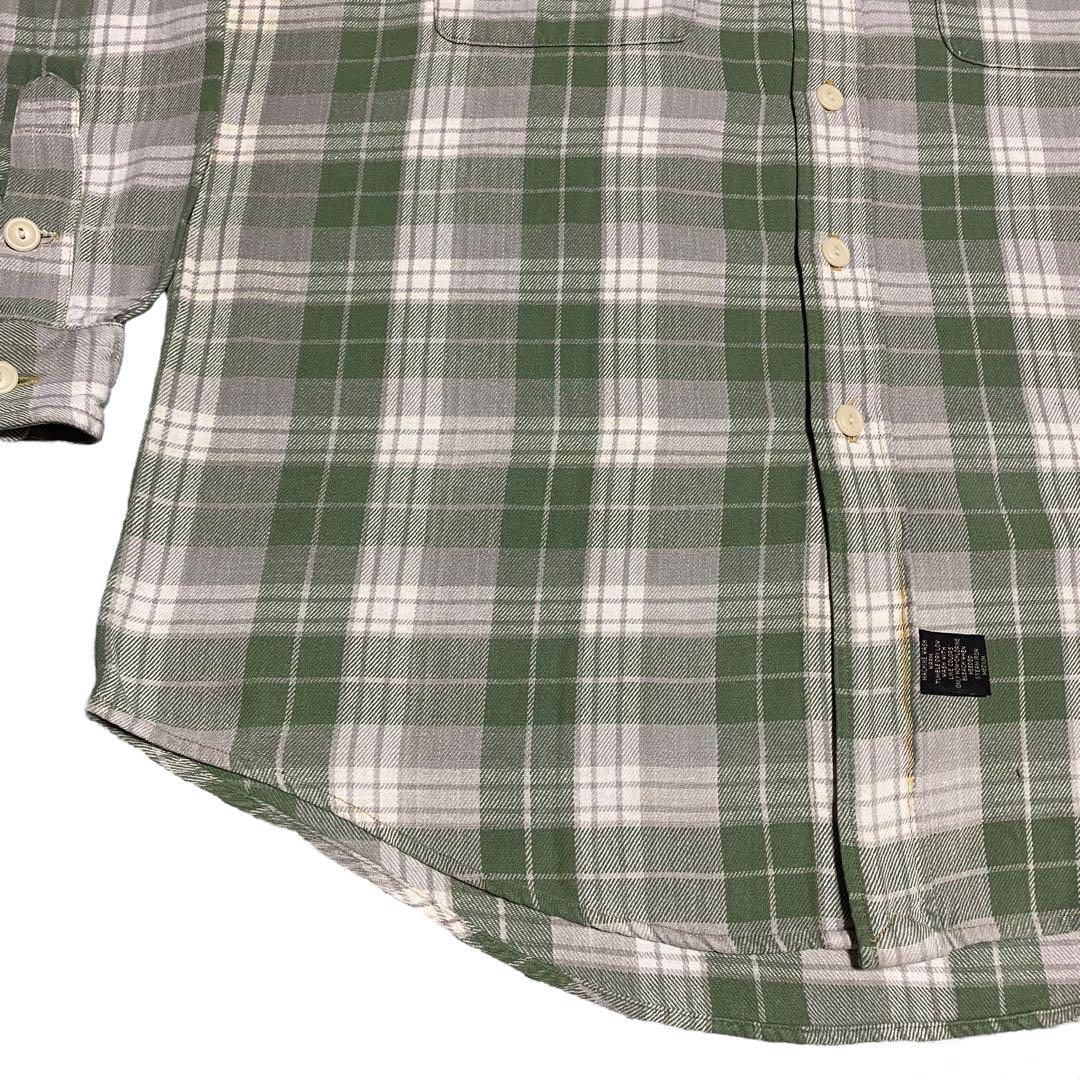 【RRL】90s 三つ星タグ フランネルシャツ チェックネルシャツ グリーン M