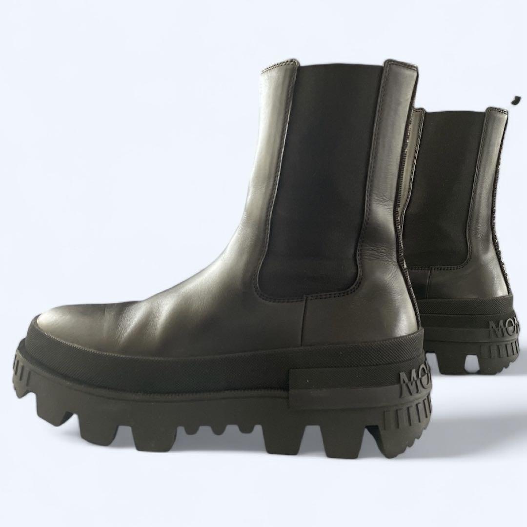 MONCLER モンクレールサイドゴアブーツ レザー黒 38 25cm