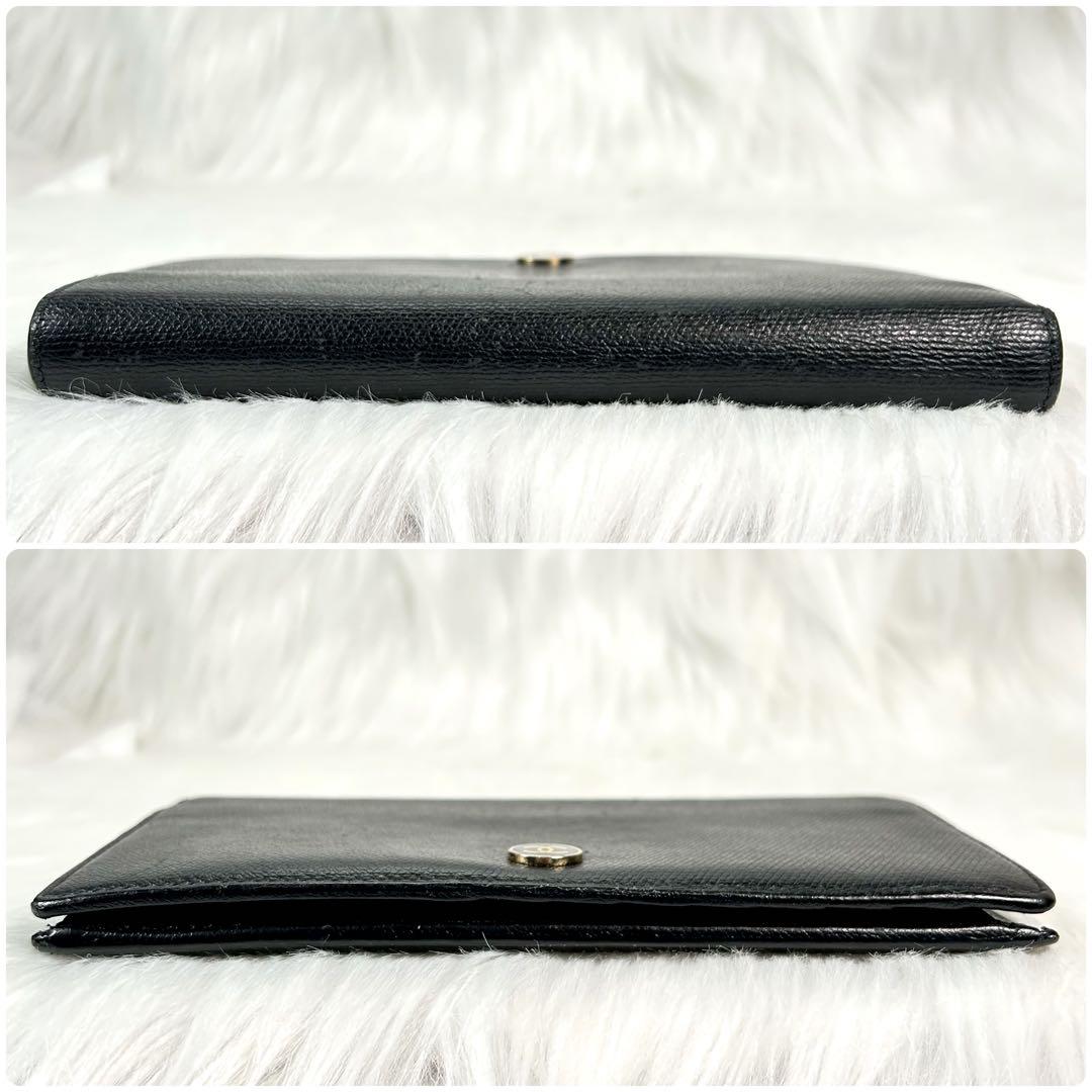 シャネル CHANEL ココボタン キャビアスキン 長財布 折り財布 ブラック