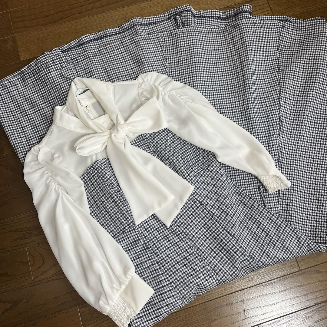 ♡アンドクチュール♡38♡ヨーク切替千鳥柄ワンピース♡ノエラ.トッコクローゼット