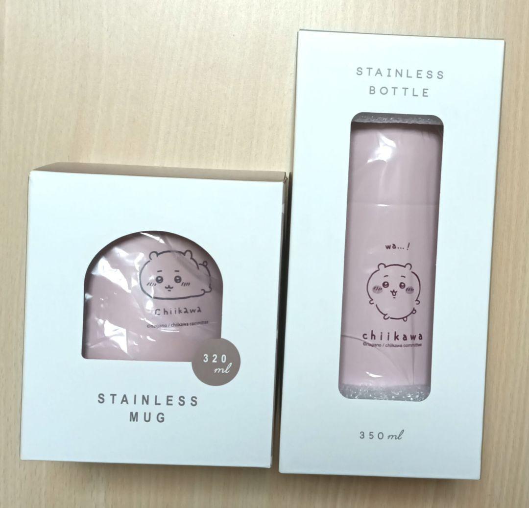 ちいかわ　ほっこりステンレスボトル／蓋つきステンレスマグ（ちいかわ／ピンク）