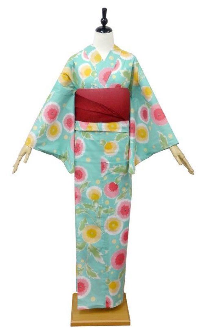 特価商品  浴衣 グリーン 花柄 山本彩デザイン NMB48 - メルカリ 着物・浴衣