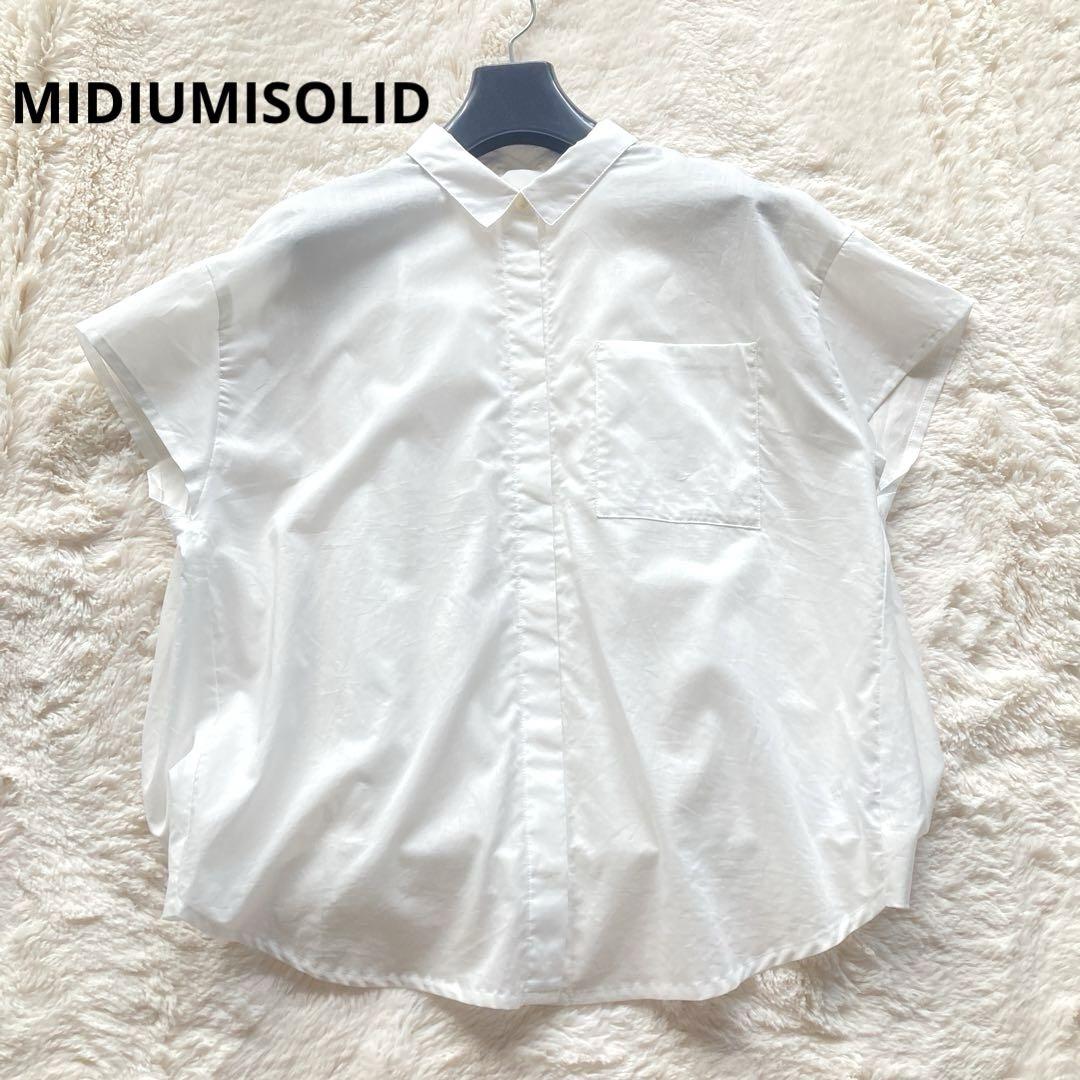 【試着のみ】MIDIUMISOLID ミディウミソリッド バルーンシャツ 白