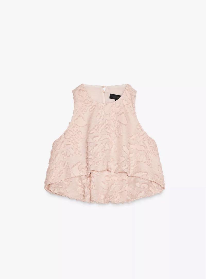 【完売品】ZARA バルーンシェイプトップス XS ピンクベージュ
