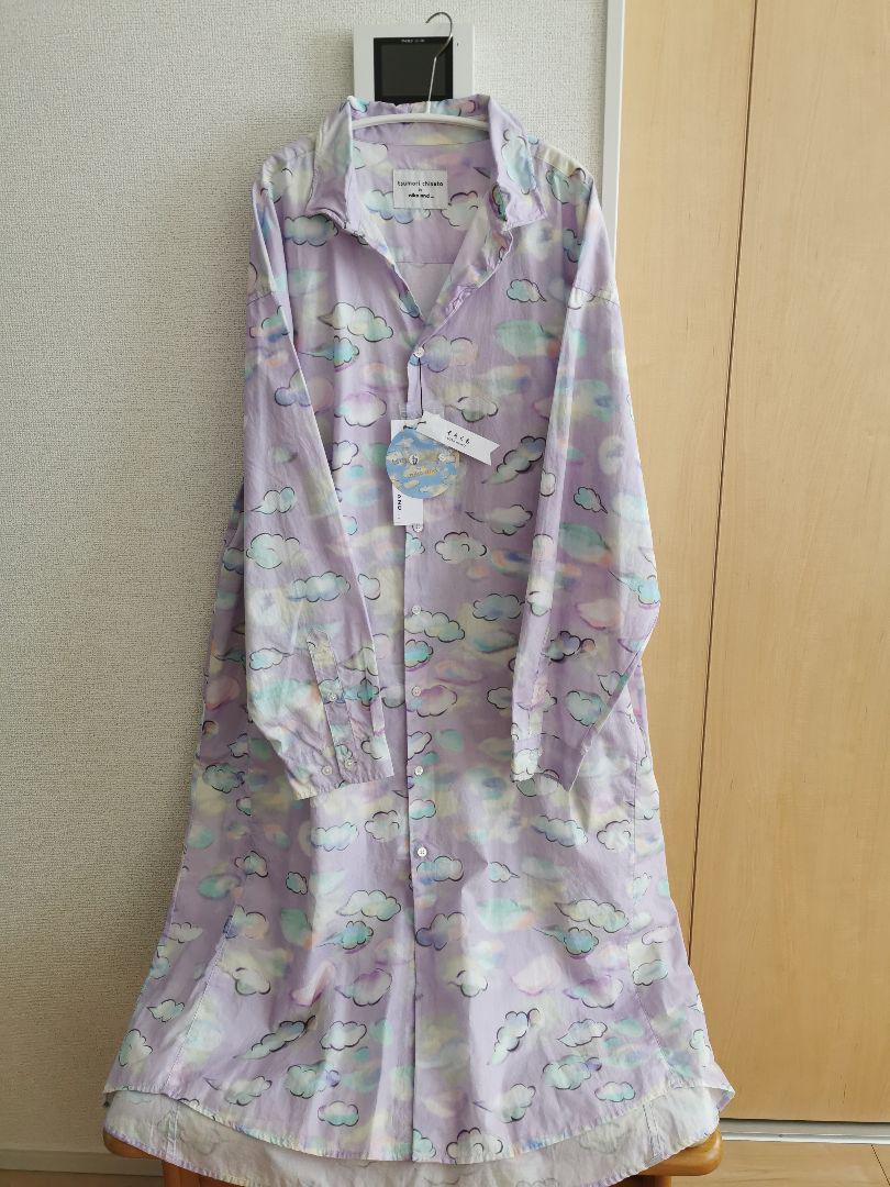 ロングワンピース ワンピース新品 ツモリチサト ニコアンド プリントワイヤーカラーbigシャツワンピース