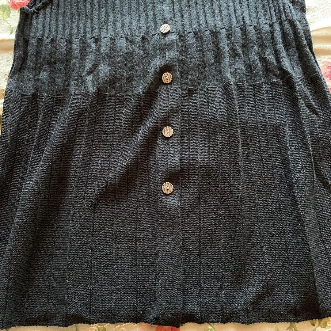 るんびに】☆新品 黒 ベスト チュニックL