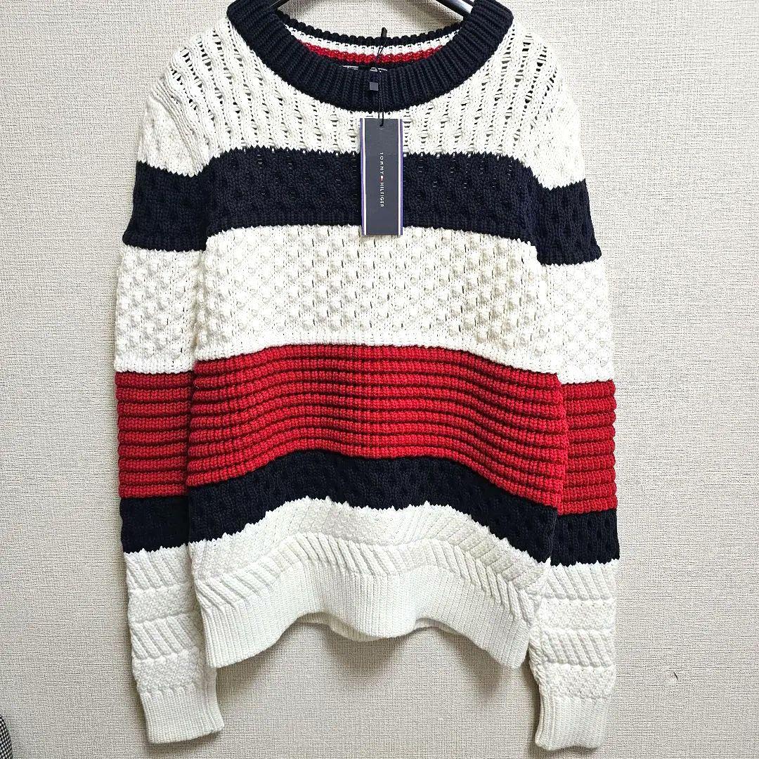 [新品] TOMMY HILFIGER ボーダー柄ニットセーター（長袖）