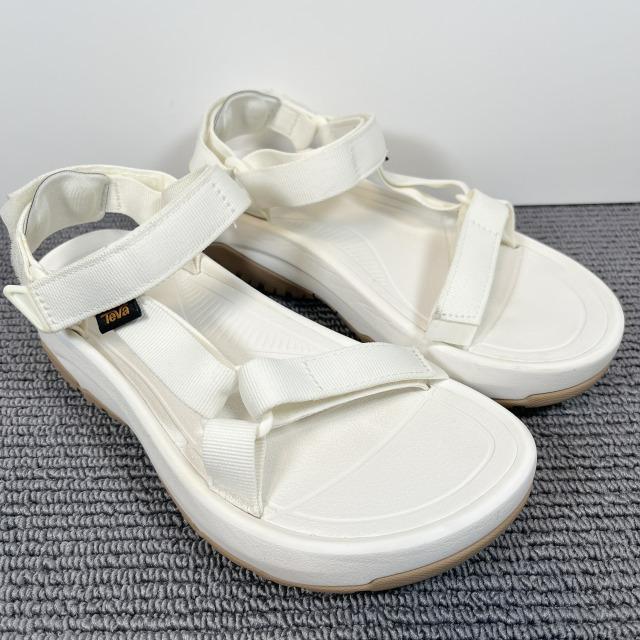 【送料込】 ハリケーン TEVA 美品 アンプソール 厚底サンダル 白 25cm 靴