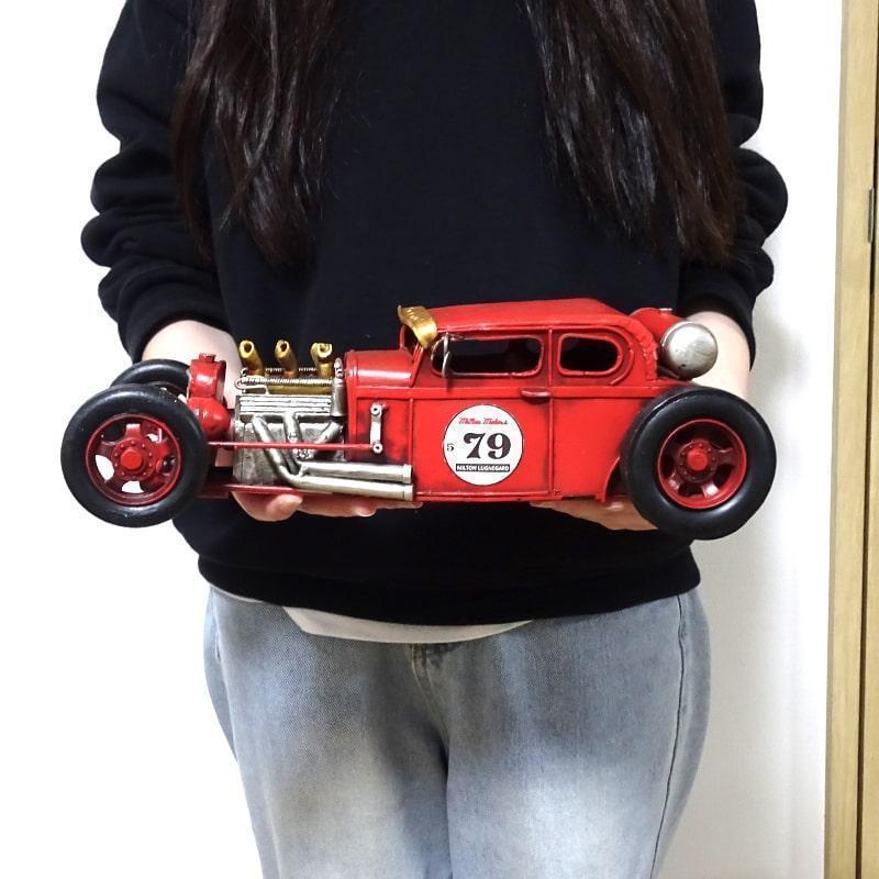 ビンテージカー スポーツカー ブリキ オブジェ かっこいい ブリキ 置物 レトロ