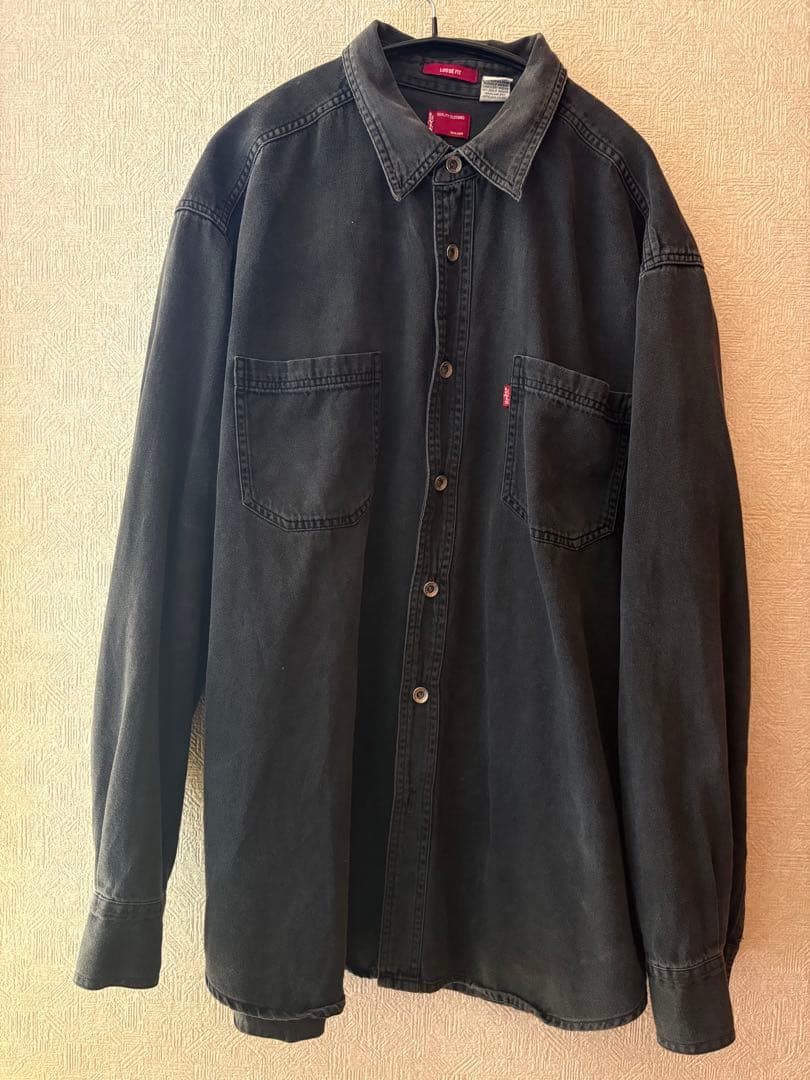 Levi s ルーズフィット ブラックデニムシャツL Levi s
