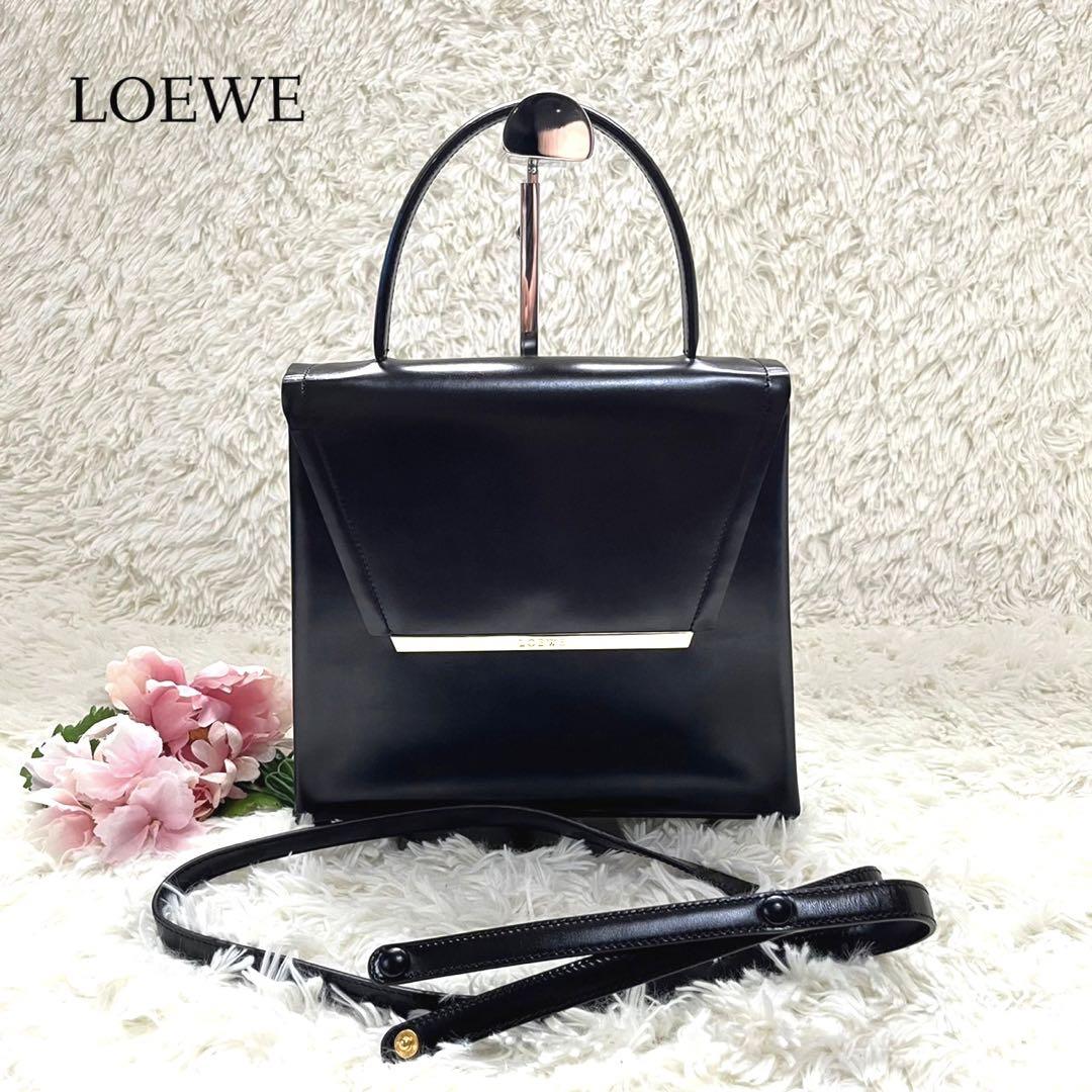 びびのロエベ#735 LOEWE ロエベ 2way ショルダーバッグ レザー シボ革 型押し