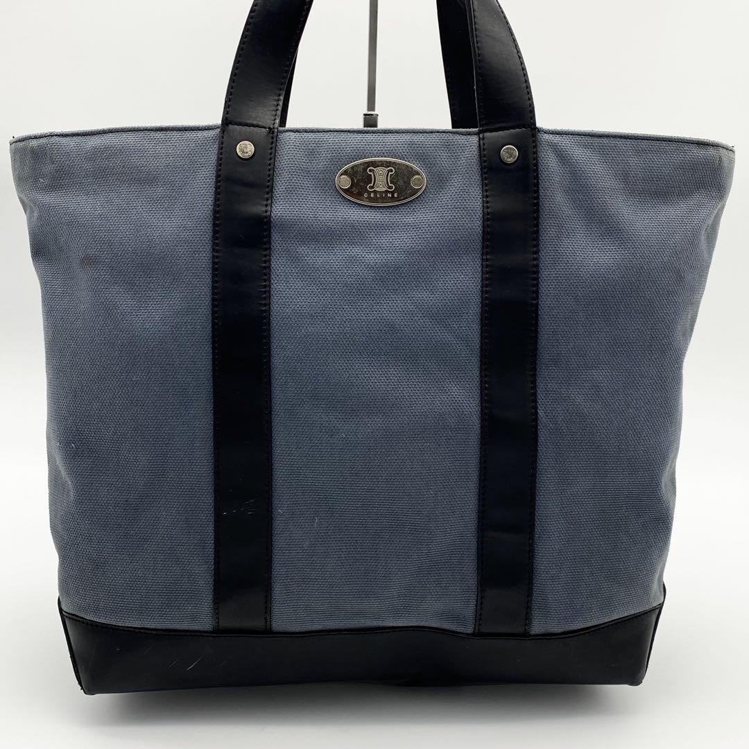 福袋 セール CELINE トートバッグ トリオンフ キャンバス×レザー ネイビー A4 バッグ