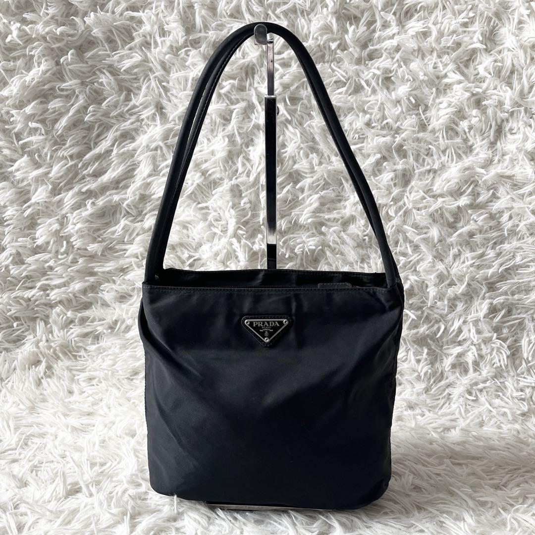 【美品】　プラダ ナイロン ハンドバッグ　トートバッグ　ブラック