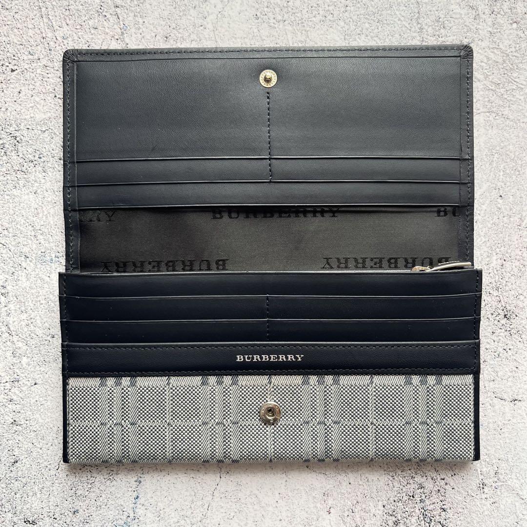 ✮美品✮ BURBERRY バーバリー　長財布　チェック　グレー