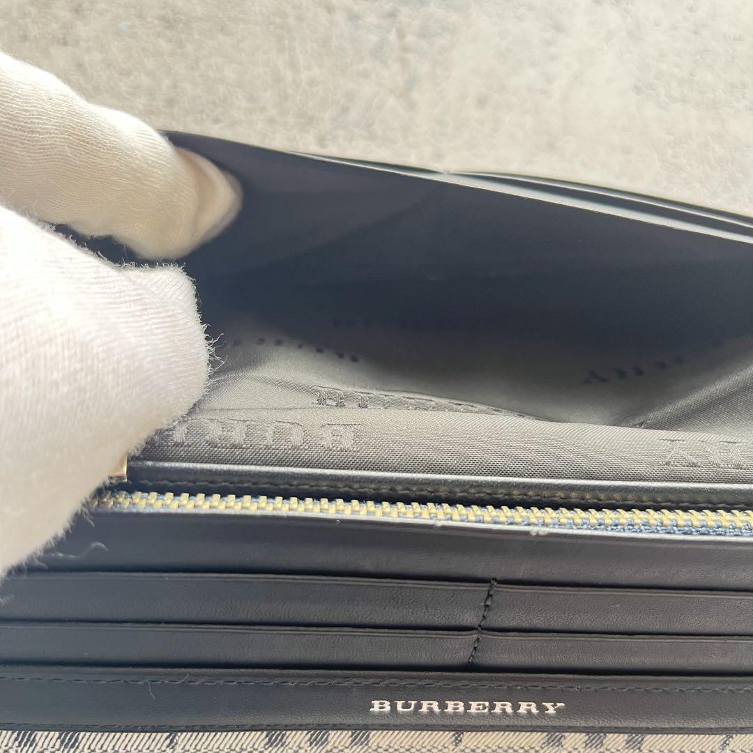 ✮美品✮ BURBERRY バーバリー　長財布　チェック　グレー