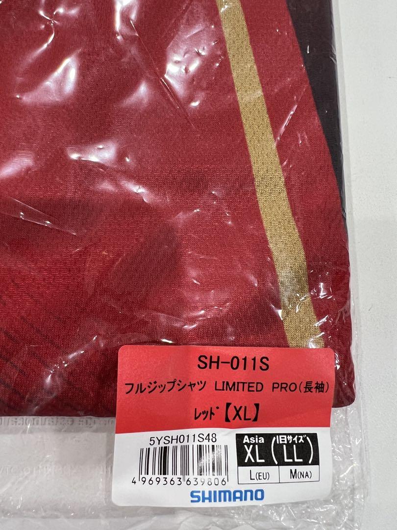 シマノ ＳＨ-０１１Ｓ フルジップシャツ リミテッドプロ レッド ＸＬ （長袖）