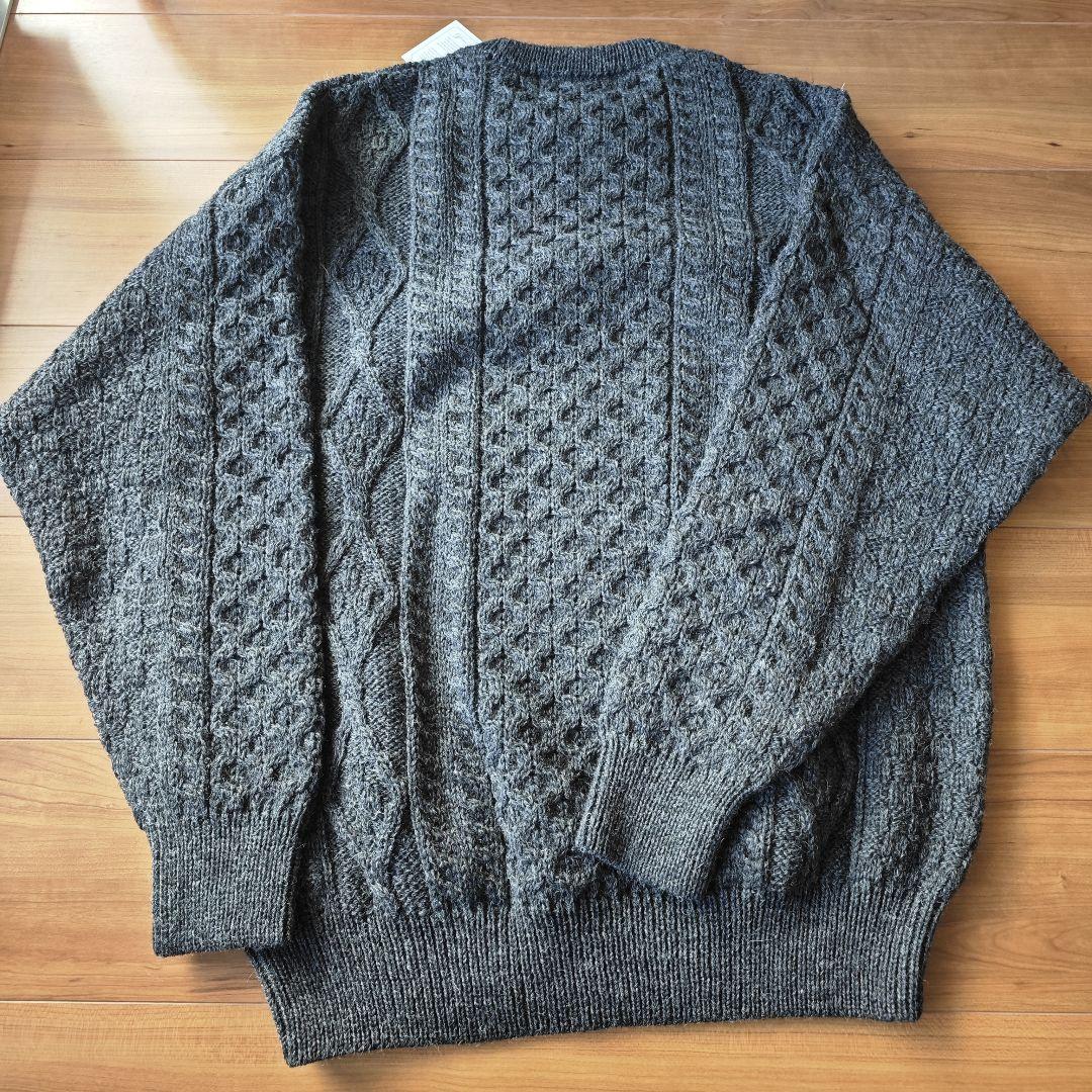 アランクラフトフィッシャーマンセーター クルーネック 2色 XL