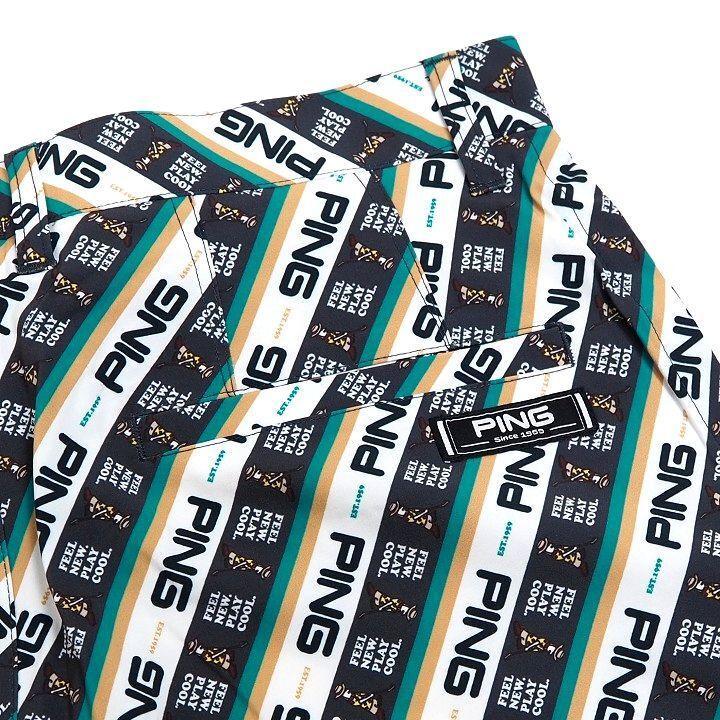 新品 ピン ゴルフ 総柄ロゴ ストレッチ ハーフパンツ ショート