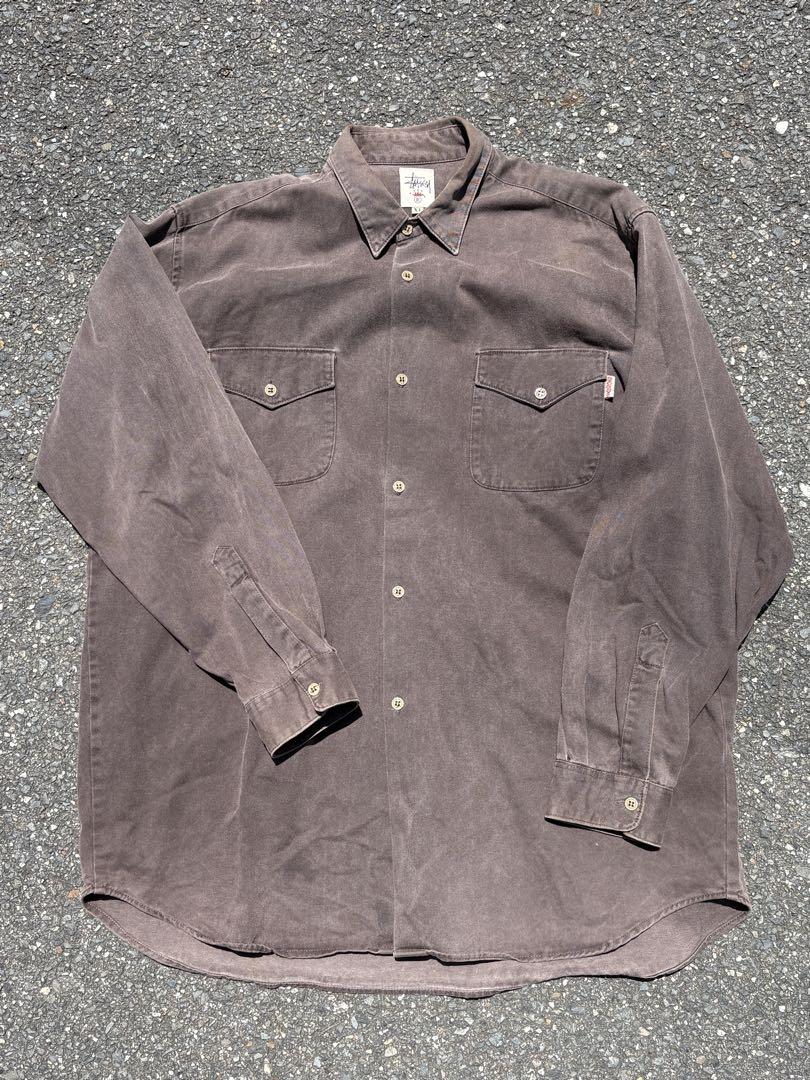 old stussy 白タグ　シャツ 90s ステューシー