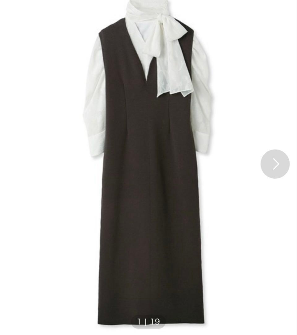 snidel スナイデル　リボンブラウス　ワンピース　セットアップ