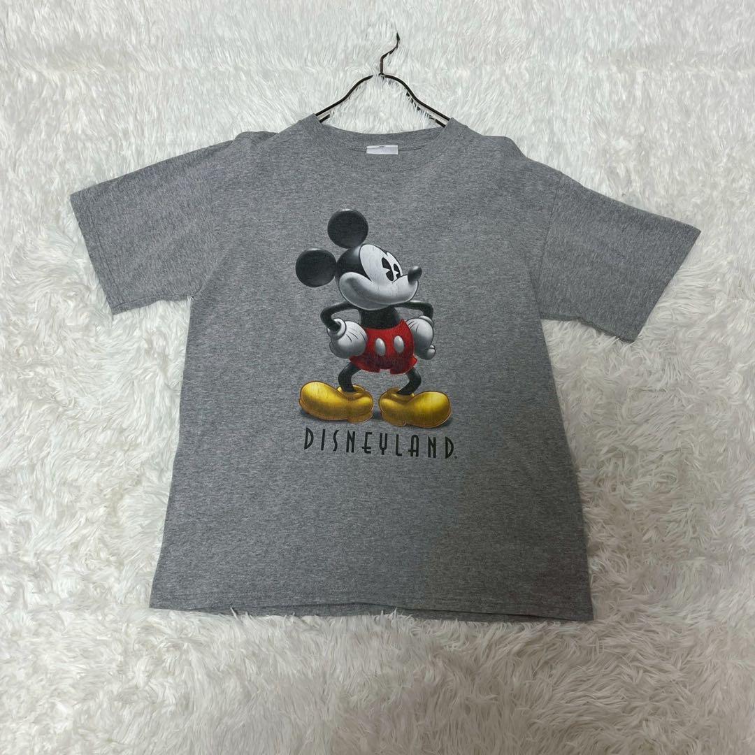 Disney Tシャツ USA グレー M ミッキー ヘビーウェイトトップス