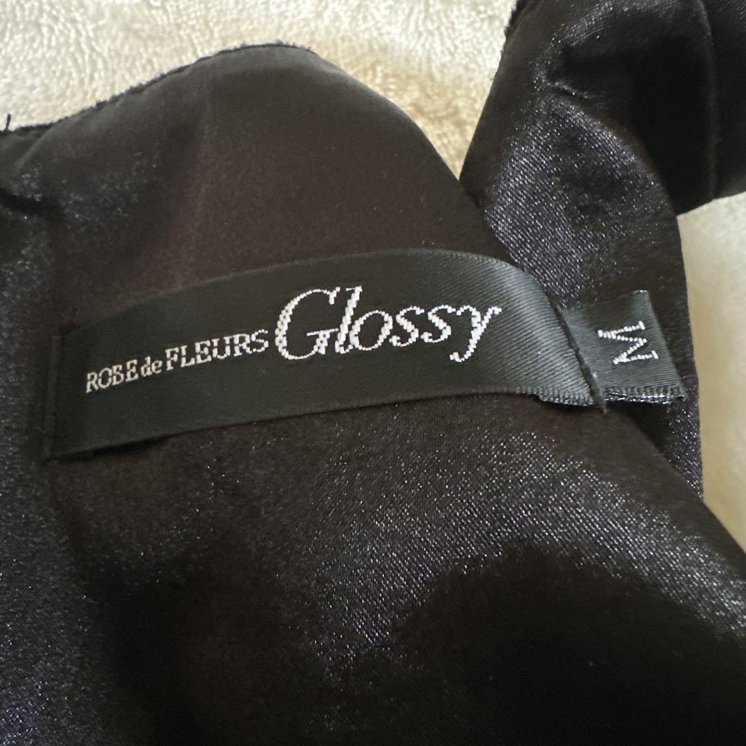 ROBE de FLEURS Glossy 黒のナイトドレス Mサイズ
