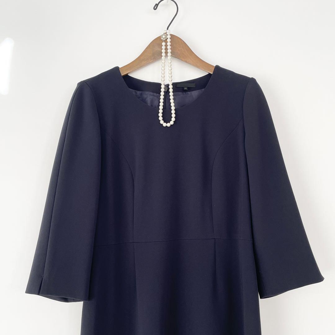 美品✨ TO BE CHIC トゥービーシック ワンピース 42 L ネイビー
