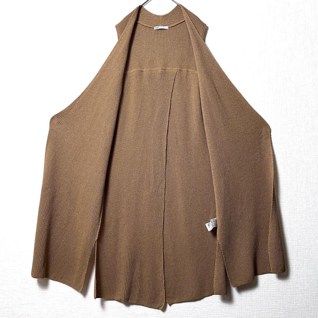 Plage プラージュ 片畦ロングジレ キャメル ロング丈 スリット 春夏
