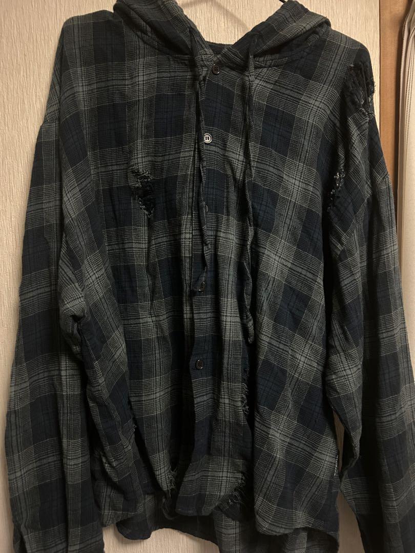 トップス 9090 Damage Ombre Shirts Hoodie