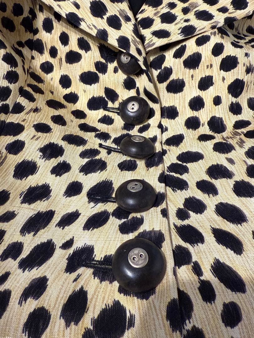 Christian Dior レオパード シルクテーラードジャケット Christian Dior レオパード シルクテーラードジャケット