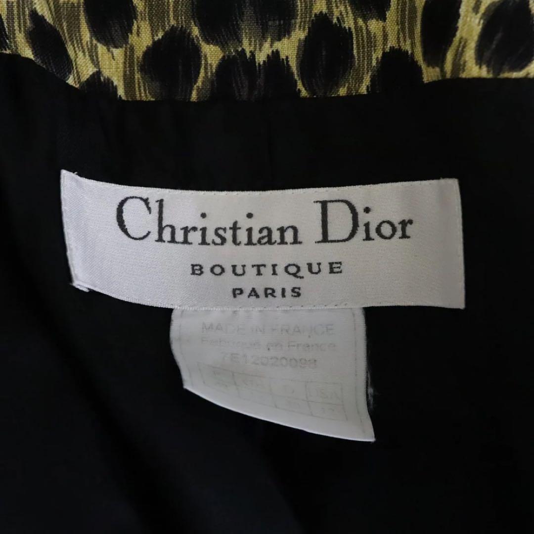 Christian Dior レオパード シルクテーラードジャケット Christian Dior レオパード シルクテーラードジャケット