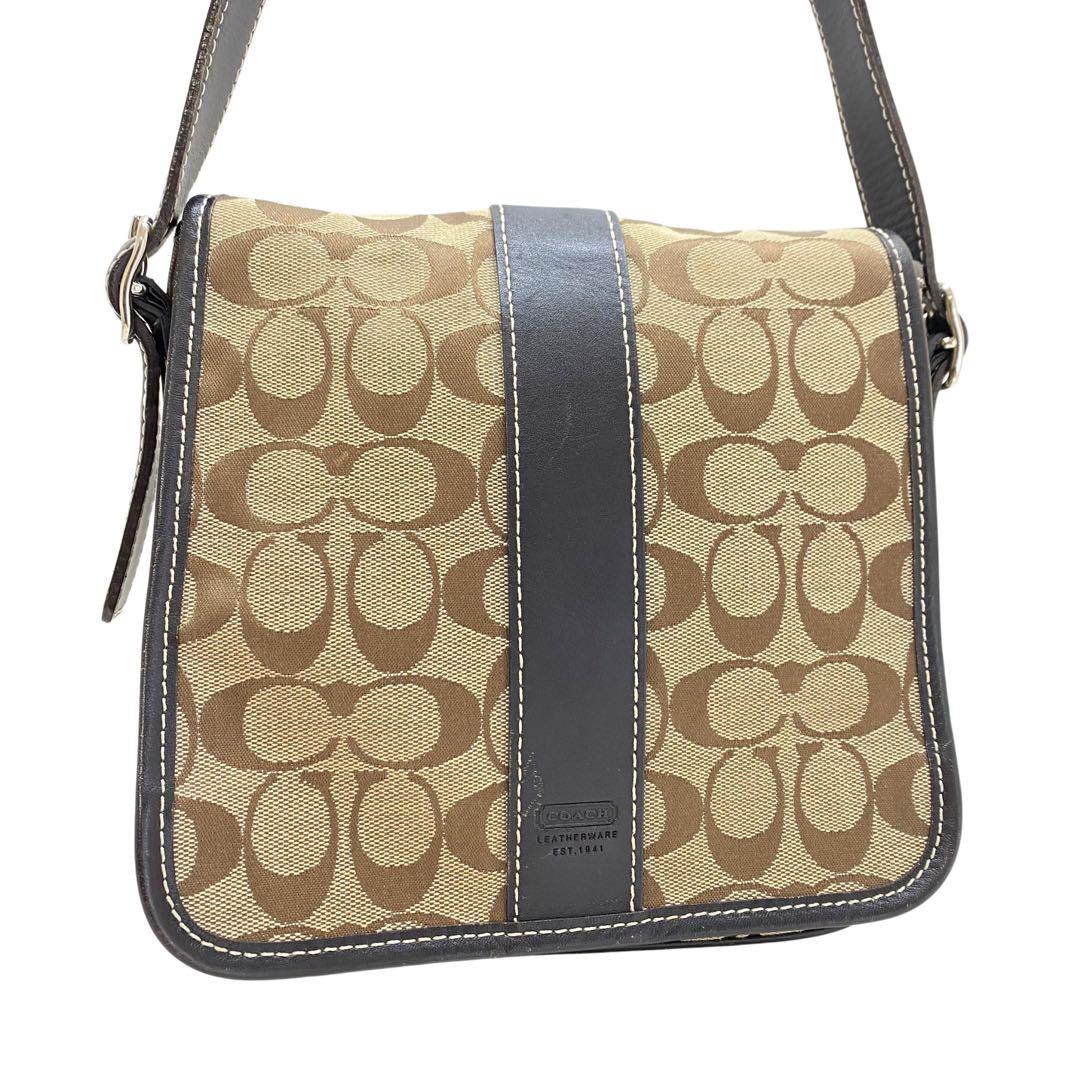 coach 6357 シグネチャーさショルダーバッグ キャンバス ブラウン