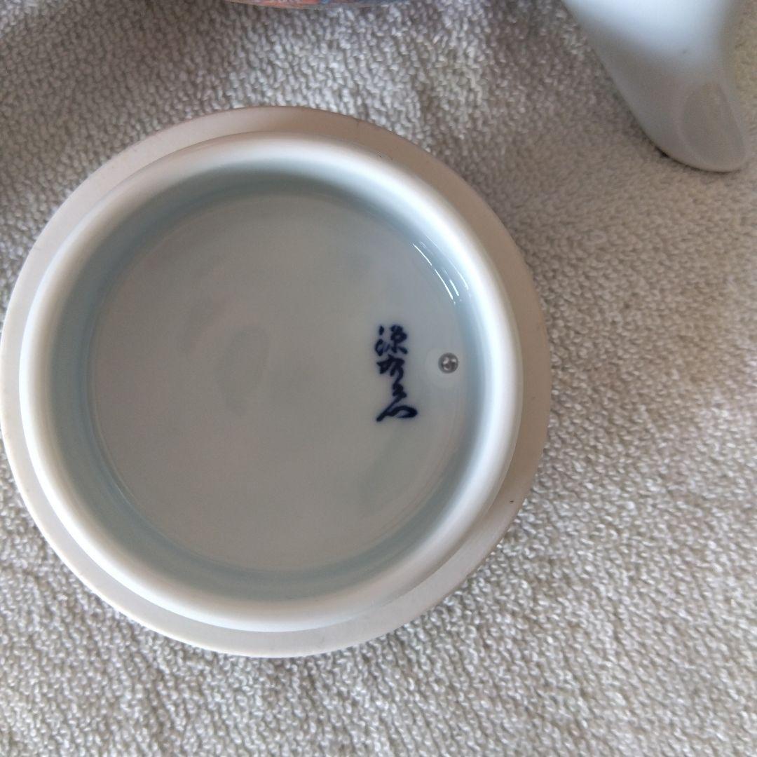 館林源右衛門作 染錦楼閣紋急須 館林源右衛門作 染錦楼閣紋急須