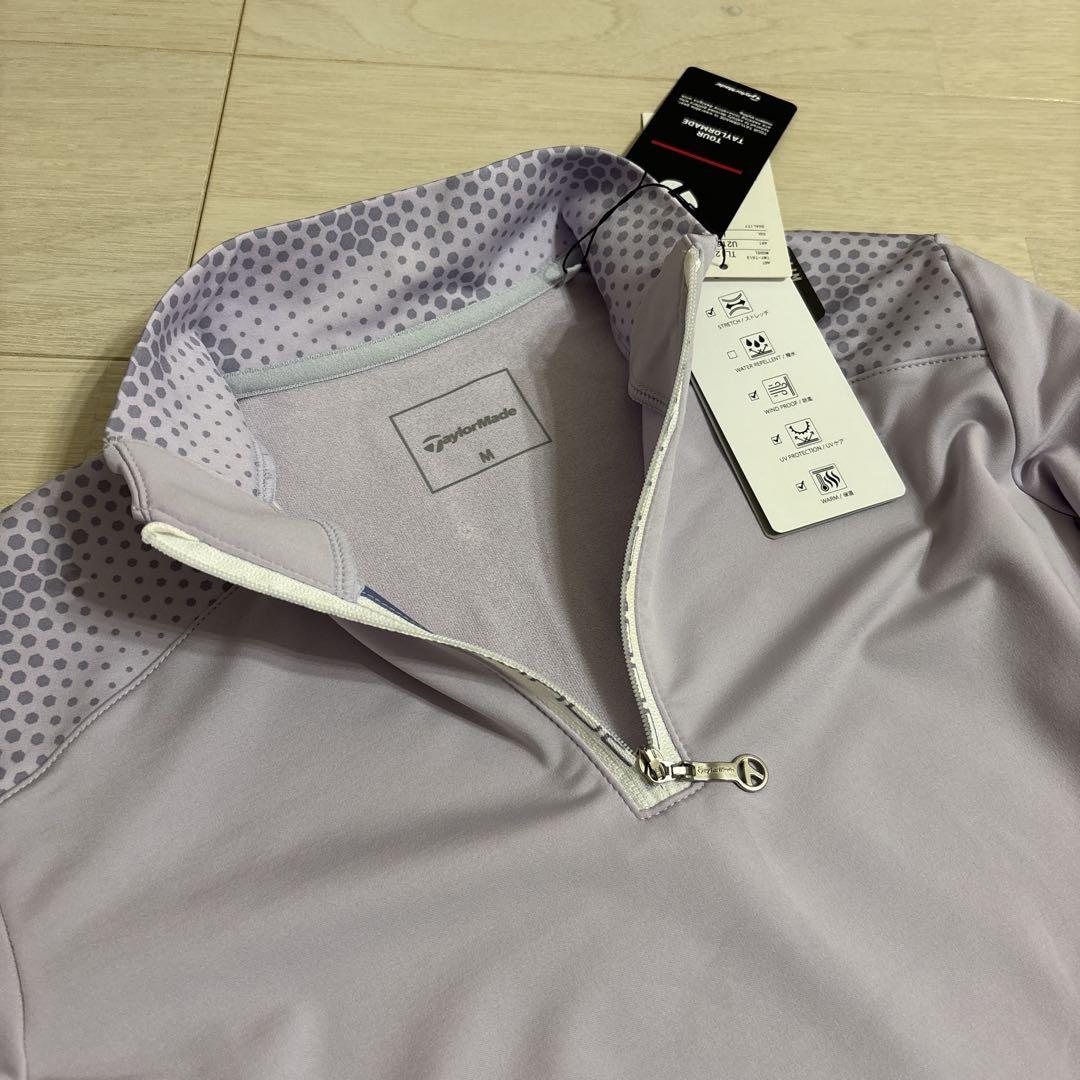 【TaylorMade】M 新品✨スリムシルエット　長袖ジッパー　ラベンダー色