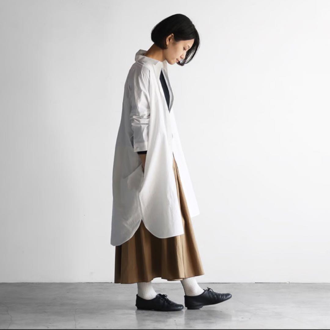 【美品】HUIS. 遠州織物　タイプライタークロスロングシャツ　evam eva